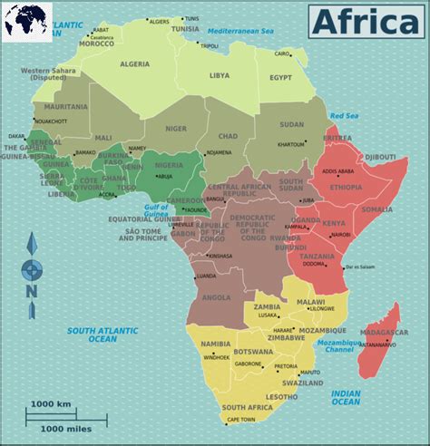 Africa Political Map Labeled