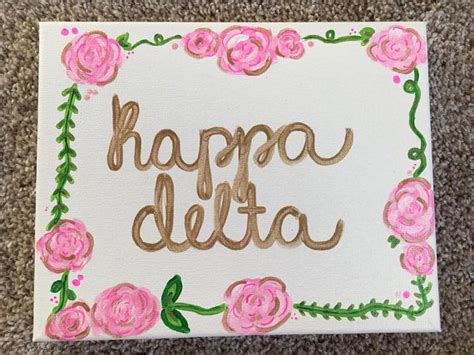 Kappa Delta Floral Canvas Customizable Sorority Wall Etsy