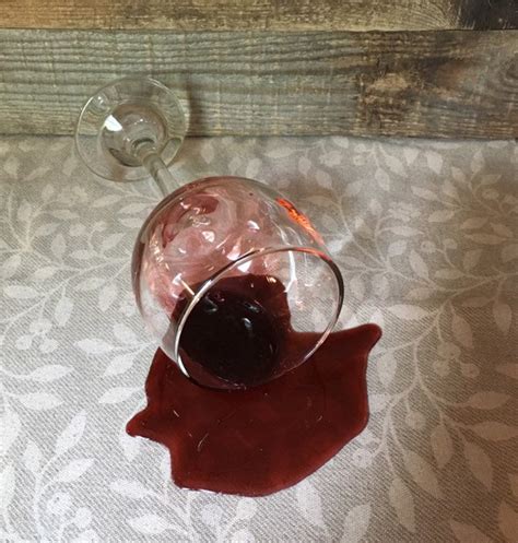 Wine Spilled In A Glass Fake Drink Staging Photo Prop Etsy