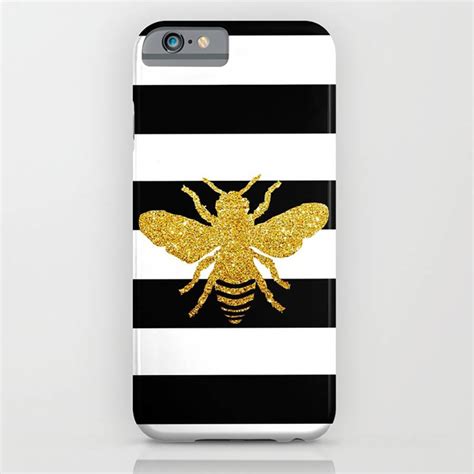 Golden Glitter Honeybee On Phone Case By Indira Albert