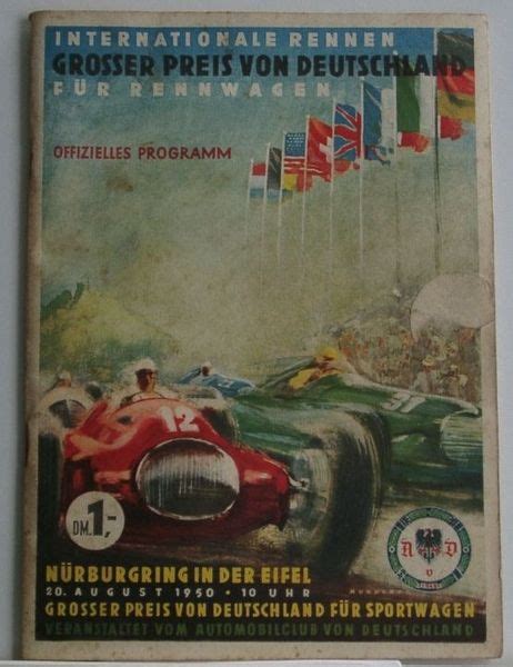 F1 1950 Extra Championship German Gp Nurburgring Poster F1