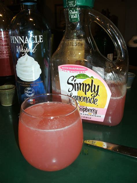 pinnacle whipped vodka and simply lemonade with raspberry whipped cream vodka whipped cream