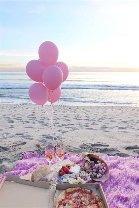 A Valentines Day Inspired Sunset Beach Picnic Monica Gisele