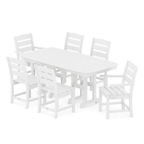 Polywood® Lakeside 5 Piece Farmhouse Round Side Chair Counterset