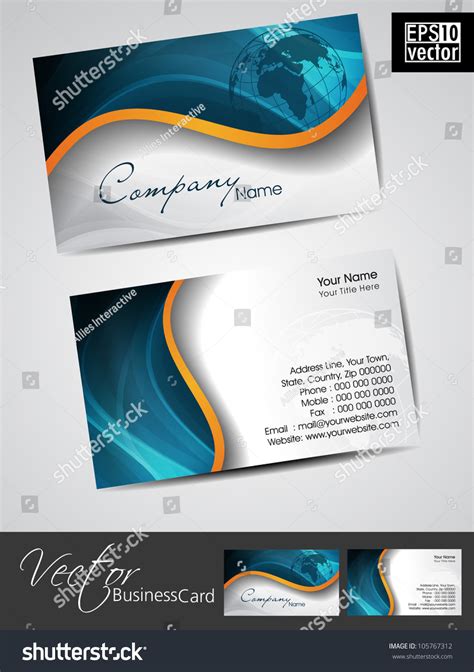 professional business cards template visiting card stock vector
