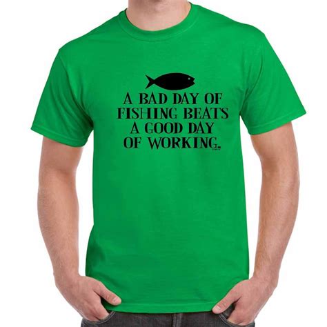 Mens Funny Sayings Slogans T Shirts Fishing Beats A Good