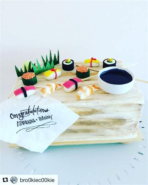 The Cutest Sushi Grooms Cake Ever Our Client Provided Us Some Fondant