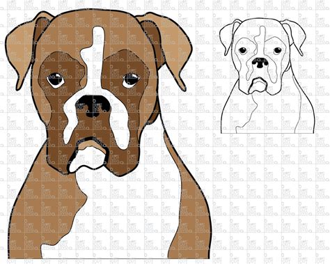 Boxer Dog Svg Cut File Clipart Silhouettes Cricut Etsy