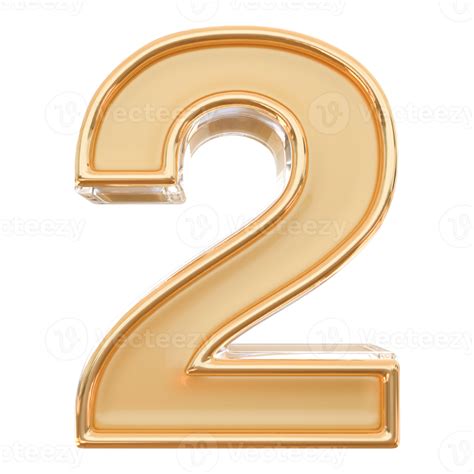 Number 2 3d Gold 11298055 Png