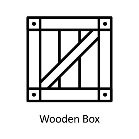 Wooden Box Vector Outline Icon Design Illustration Shipping And