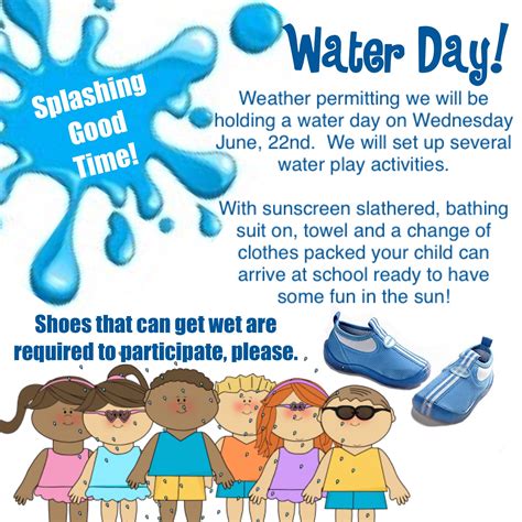 Tomorrow Is Water Day Our Kindergarten Journey