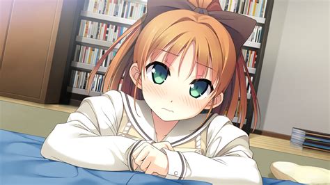 Blush Bow Brown Hair Cube Game Cg Green Eyes Kantoku Minagawa Yuuhi Your Diary