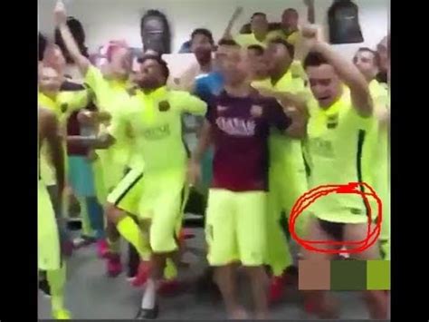 Barcelona Players Naked Celebration In Dressing Room After Winning La Liga YouTube