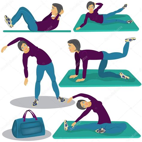 Woman Doing Aerobics ⬇ Vector Image By © Stiven Vector Stock 55623483