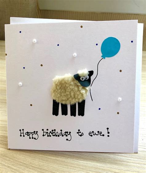 Happy Birthday Card Happy Birthday To Ewe Fluffy Sheep Card Etsy