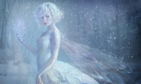 Wallpaper Blonde Anime Angel Snow Winter Blue Underwater Girl