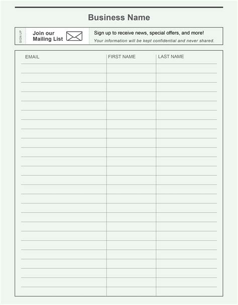 10 Mailing List Sign Up Template Perfect Template Ideas