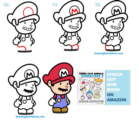 How To Draw A Cute Kawaii Chibi Mario From Super Mario Bros Step By