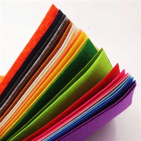 40pcs 15x15cm Non Woven Felt Fabric Polyester Cloth Felt Fabric Diy