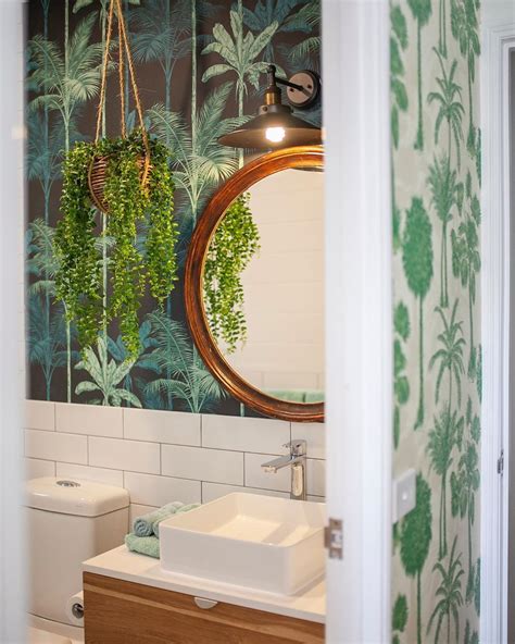 Palm Wallpaper Bathroom A Golden Girls Inspired Bathroom
