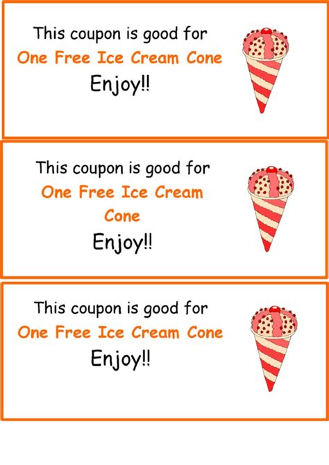 ice cream coupon template printable