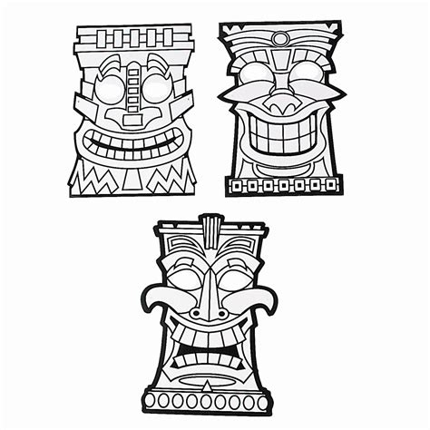 Tiki Mask Coloring Coloring Pages