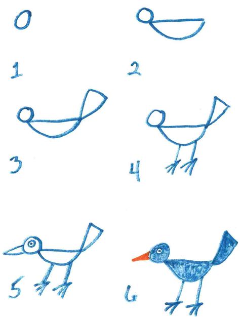 Bird Drawing Flying Easy Bird Flying Drawing Draw Kids Step Simple