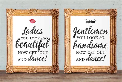 Wedding Bathroom Signs Womens And Mens Restroom His And Hers