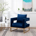 Roundhill Furniture Lenola Contemporary Upholstered Accent Arm Chair ...