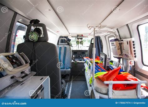 Inside Of An Emergency Transport Helicopter Editorial Stock Image