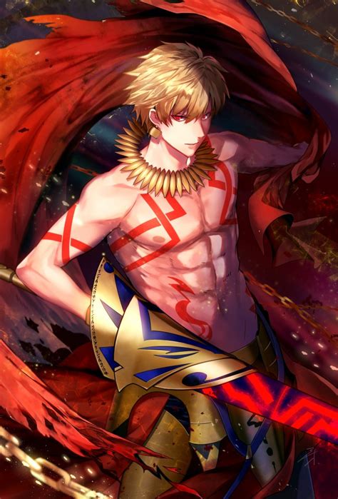 Wallpaper Gilgamesh Fate Grand Order Anime Boy Blonde