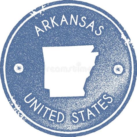 Arkansas Map Vintage Stamp Stock Vector Illustration Of