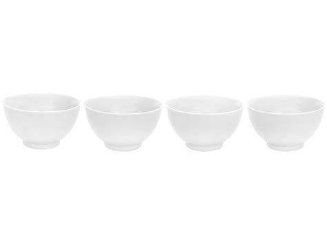 Conjunto de Bowls Branco Porcelana Schmidt ml Peças Bowl