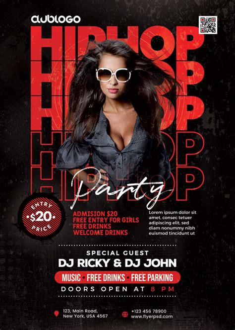 Hip Hop Music Party Flyer Psd