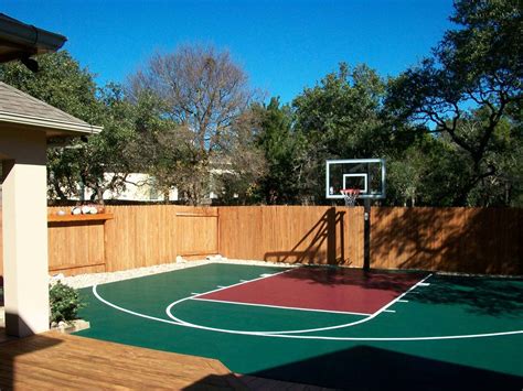 The outer dimensions are 94 feet long by 50 feet wide. 30' x 30' Basketball Court - DunkStar DIY Backyard Courts