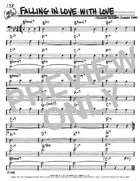Falling In Love With Love Sheet Music By Rodgers And Hart Real Book Melody And Chords Bass Clef