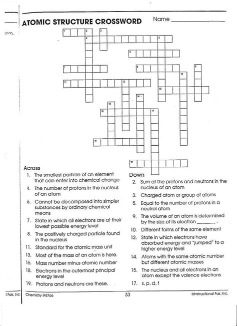 Periodic Table Puzzle Worksheet Answers Instructional Fair