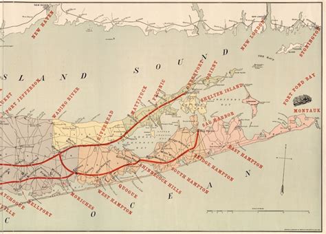 New York Long Island Railroad Map 1895 Etsy