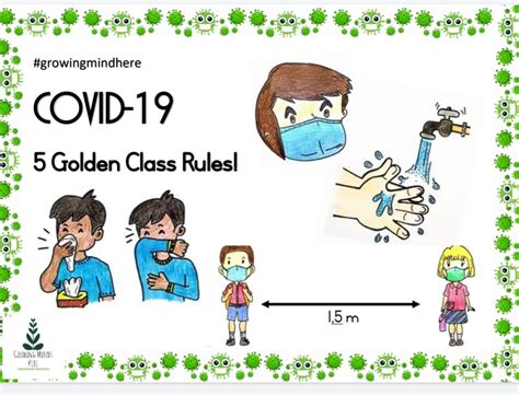 Covid 19 Golden Class Rules Black And White Teacha
