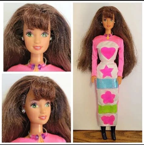 Vintage Mattel Glitter Beach Barbie Teresa Doll 1992 Brunette Green