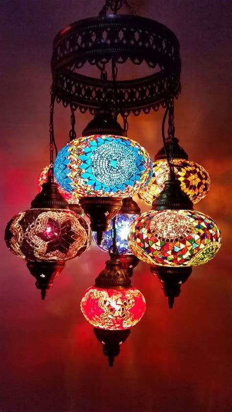 Multicolor Handmade Balls Moroccan Mosaic Hanging Lamp Lantern Light