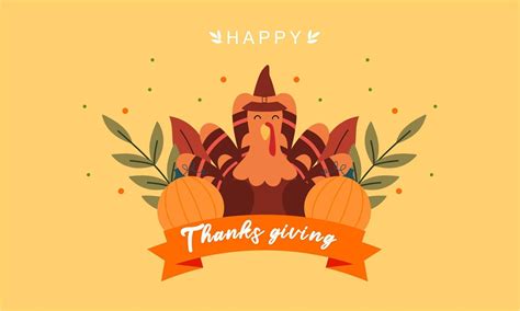 Happy Thanksgiving Background In Flat Design 15421856 Vector Art At