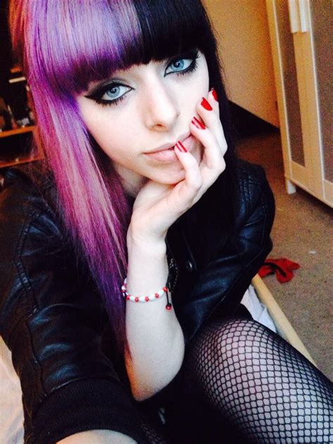 Thick and glamorous ombre look. Beautiful Half Head Purple & Black Hair I Also Love Her ...