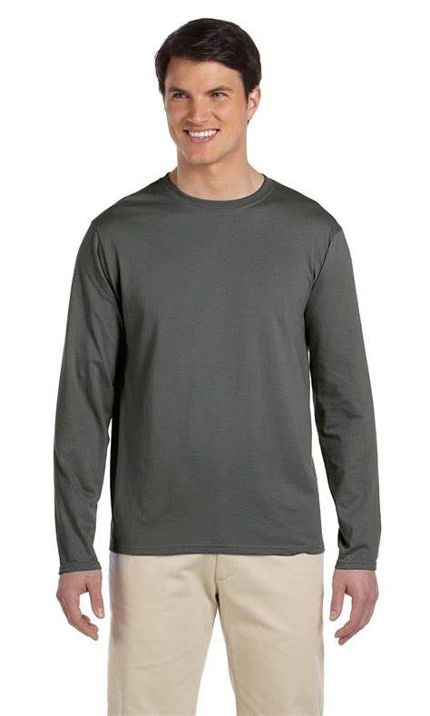 Gildan The Gildan Adult Softstyle Oz Long Sleeve T Shirt Military Green M Walmart Com