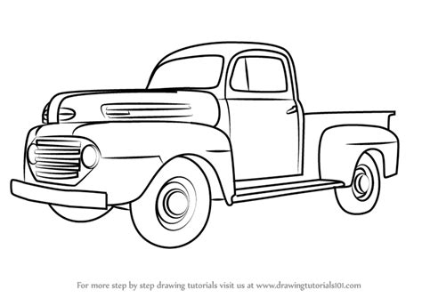 Learn How To Draw Vintage Truck V2 Vintage Step By Step Drawing