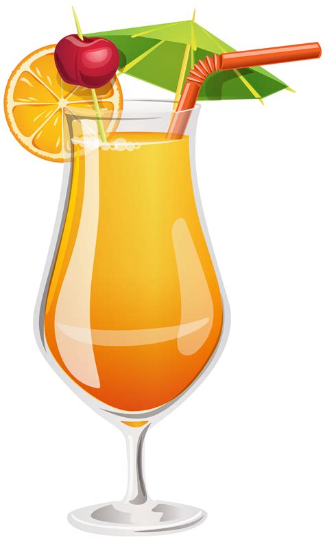 An Orange Drink With Garnish And Umbrella