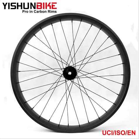 Yishunbike Mountain Bike Wheels 26er Carbon Fat Bike Wheelset Front