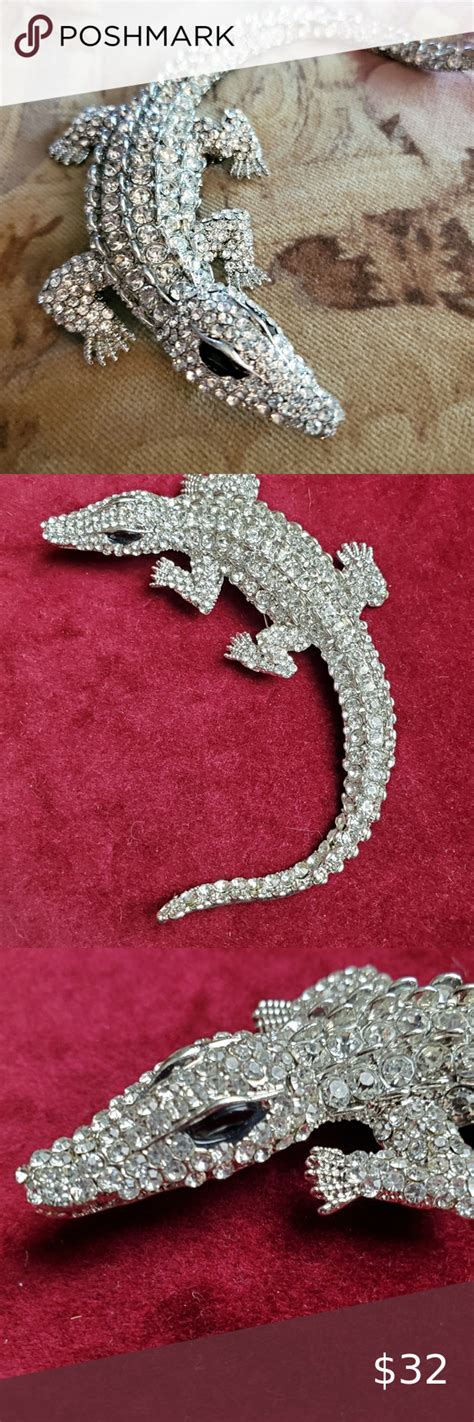 Rhinestone Crocodile Alligator Pin Brooch  Brooch Pin Brooch Rhinestone