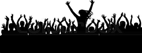 Cheering Crowd Silhouette Vector