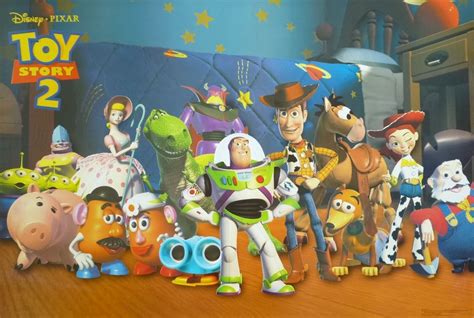 Disneypixar Toy Story 2 Poster Woody And Buzz Standing With All The